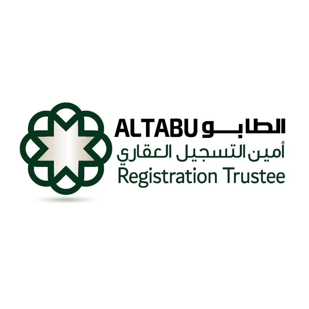 Logo of Altabu Registration Trustee with green geometric design and text in Arabic and English.